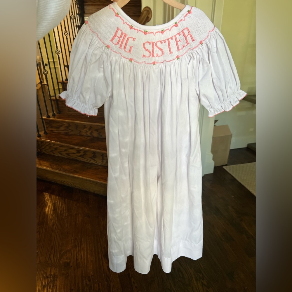 Cecil and Lou Smocked Big sister dress